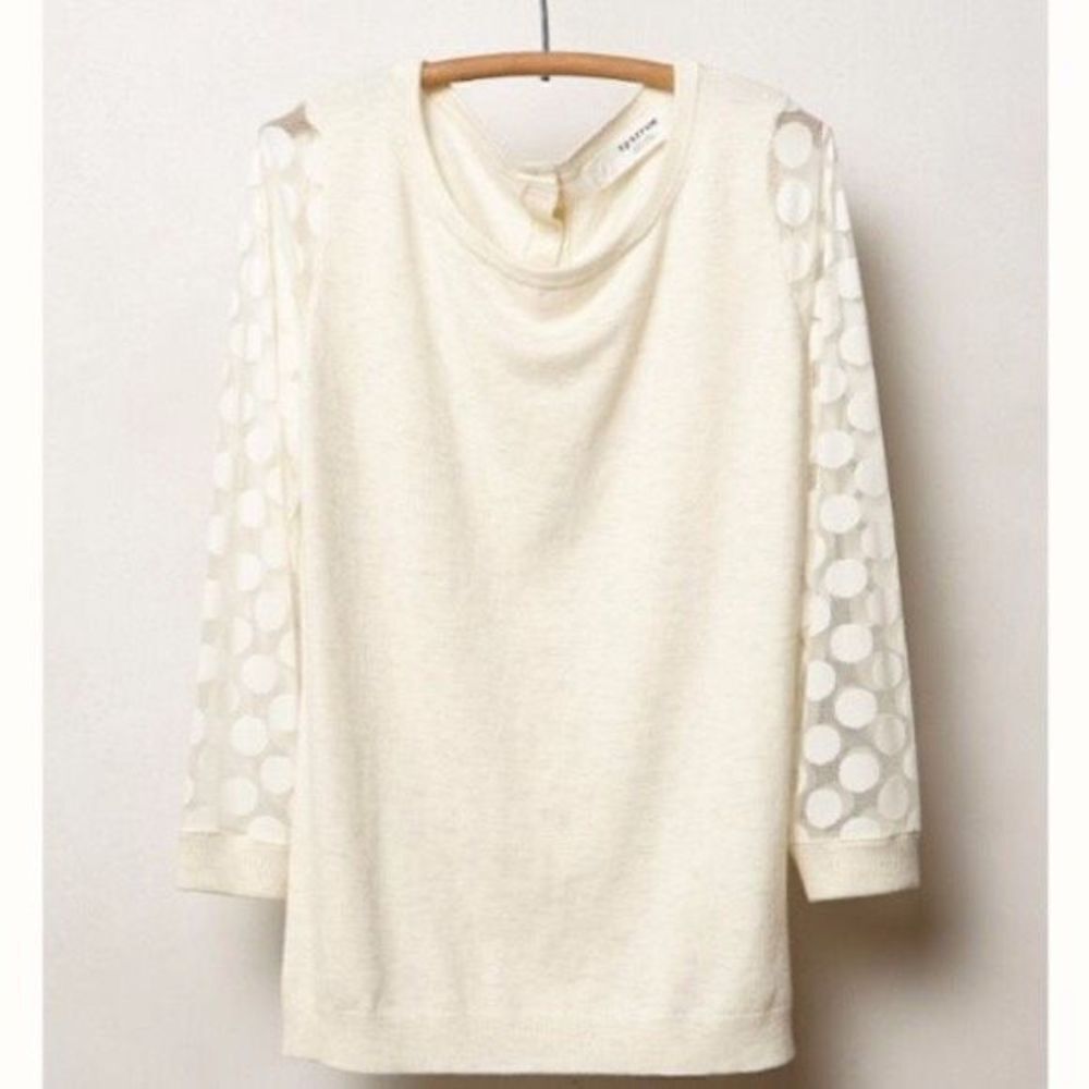 ✨Anthropologie Sparrow Cream Dotlace Pullover✨